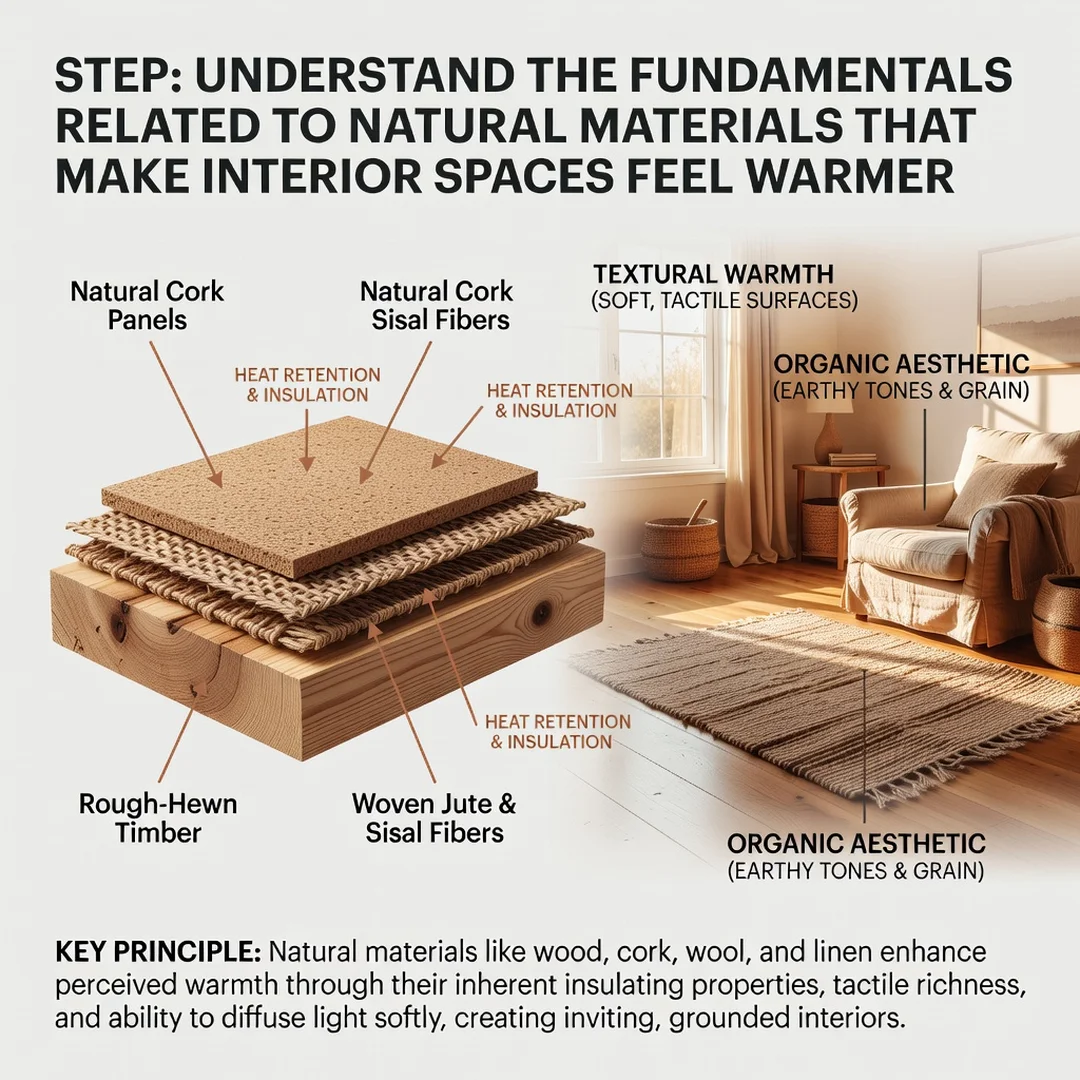 Step 1: Illustration for step: Understand the fundamentals related to Natural Materials That Make Interior S