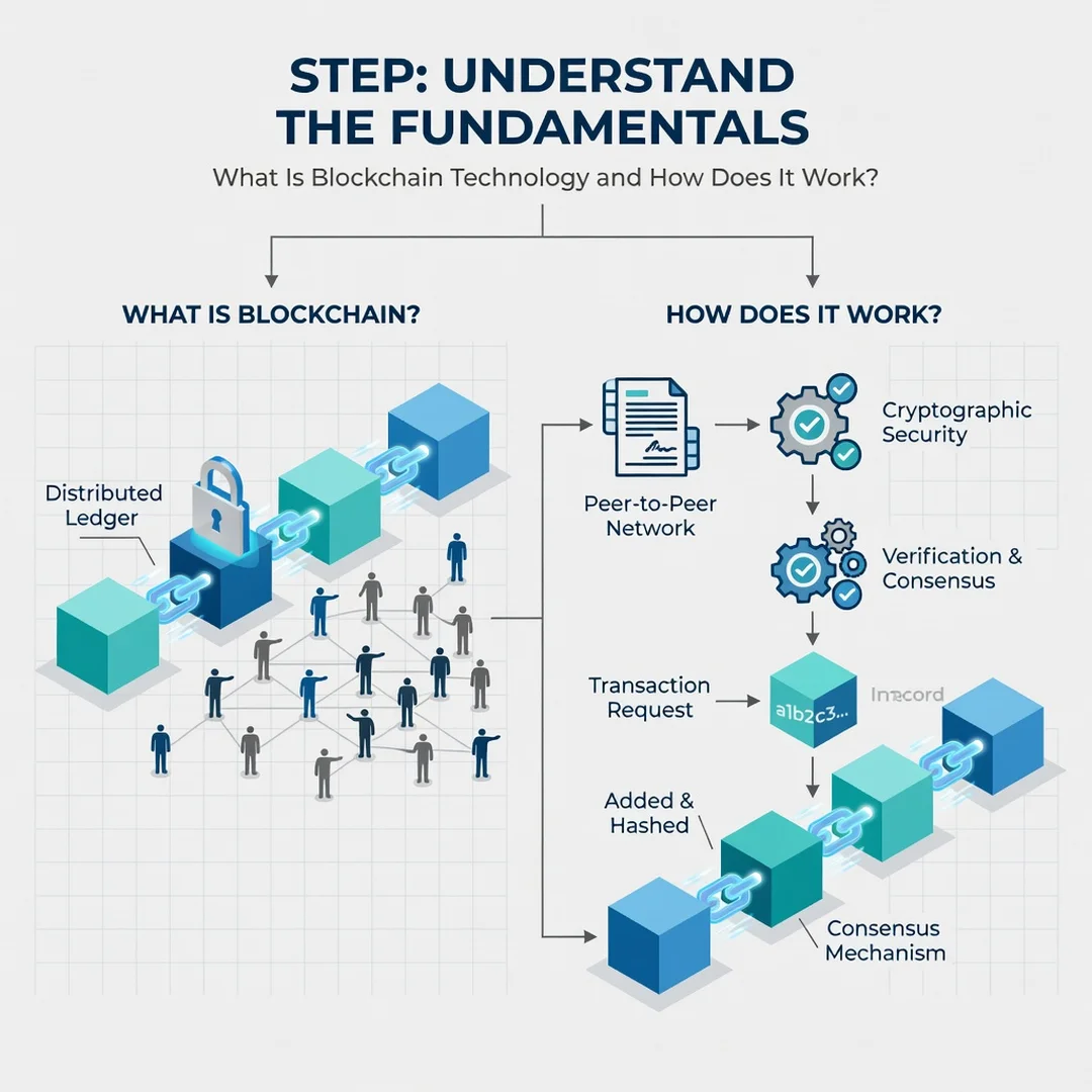 Step 1: Illustration for step: Understand the fundamentals related to What Is Blockchain Technology and How