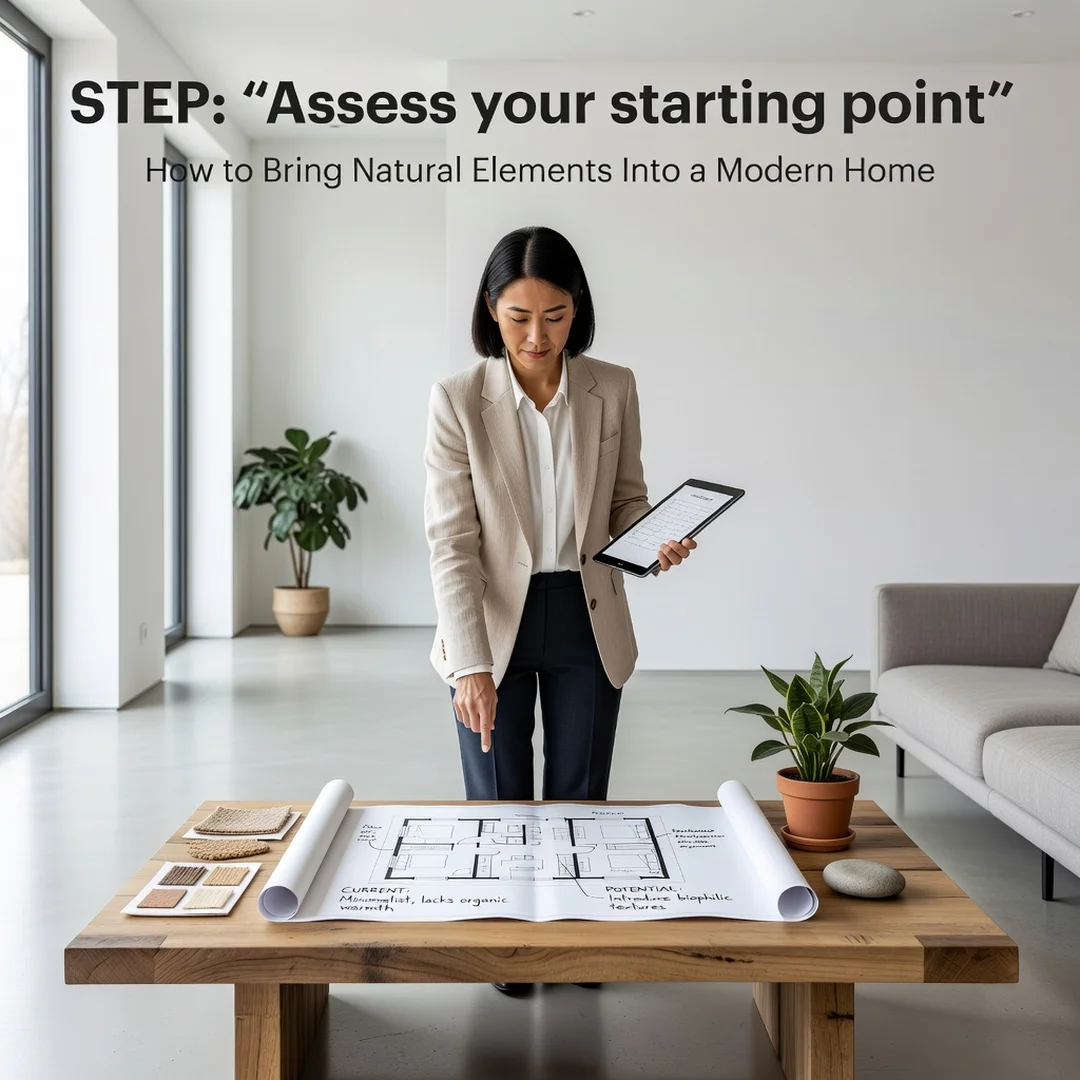 Step 2: Illustration for step: Assess your starting point related to How to Bring Natural Elements Into a Mo