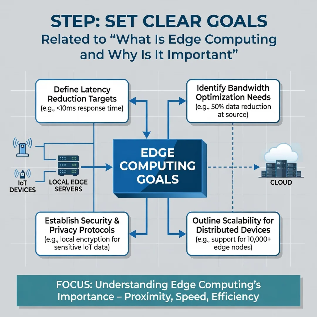 Step 3: Illustration for step: Set clear goals related to What Is Edge Computing and Why Is It Important, pr