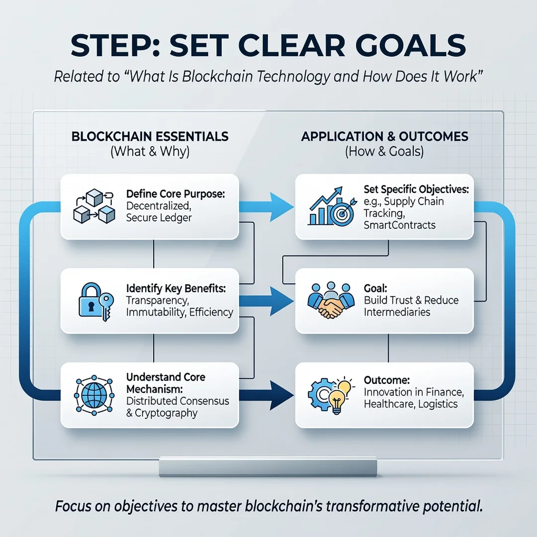 Step 3: Illustration for step: Set clear goals related to What Is Blockchain Technology and How Does It Work