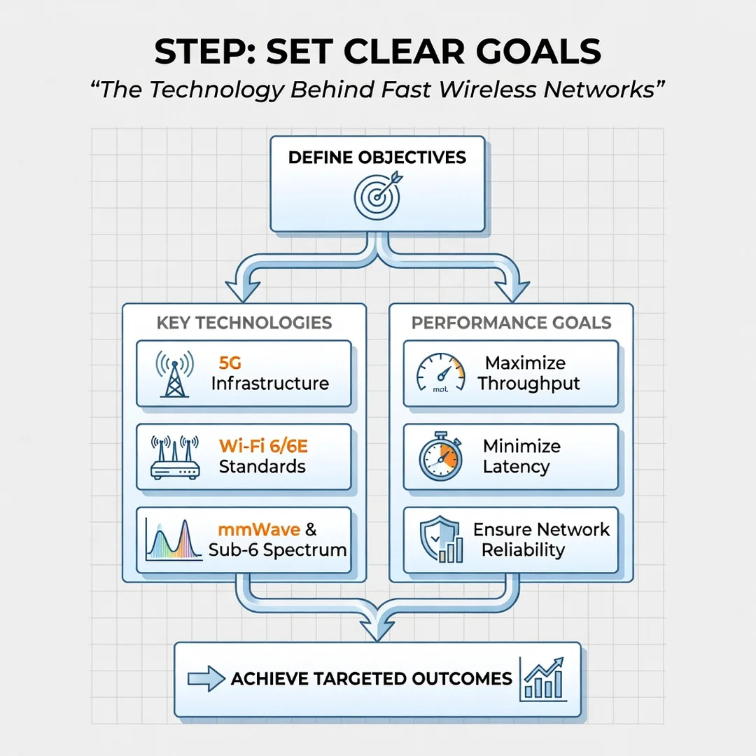 Step 3: Illustration for step: Set clear goals related to The Technology Behind Fast Wireless Networks, prof