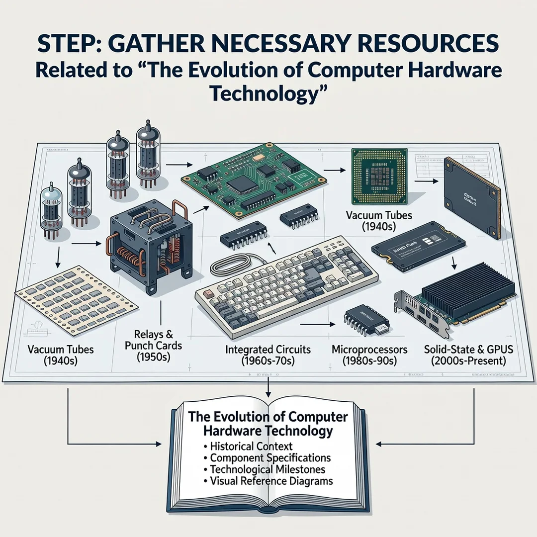 Step 4: Illustration for step: Gather necessary resources related to The Evolution of Computer Hardware Tech