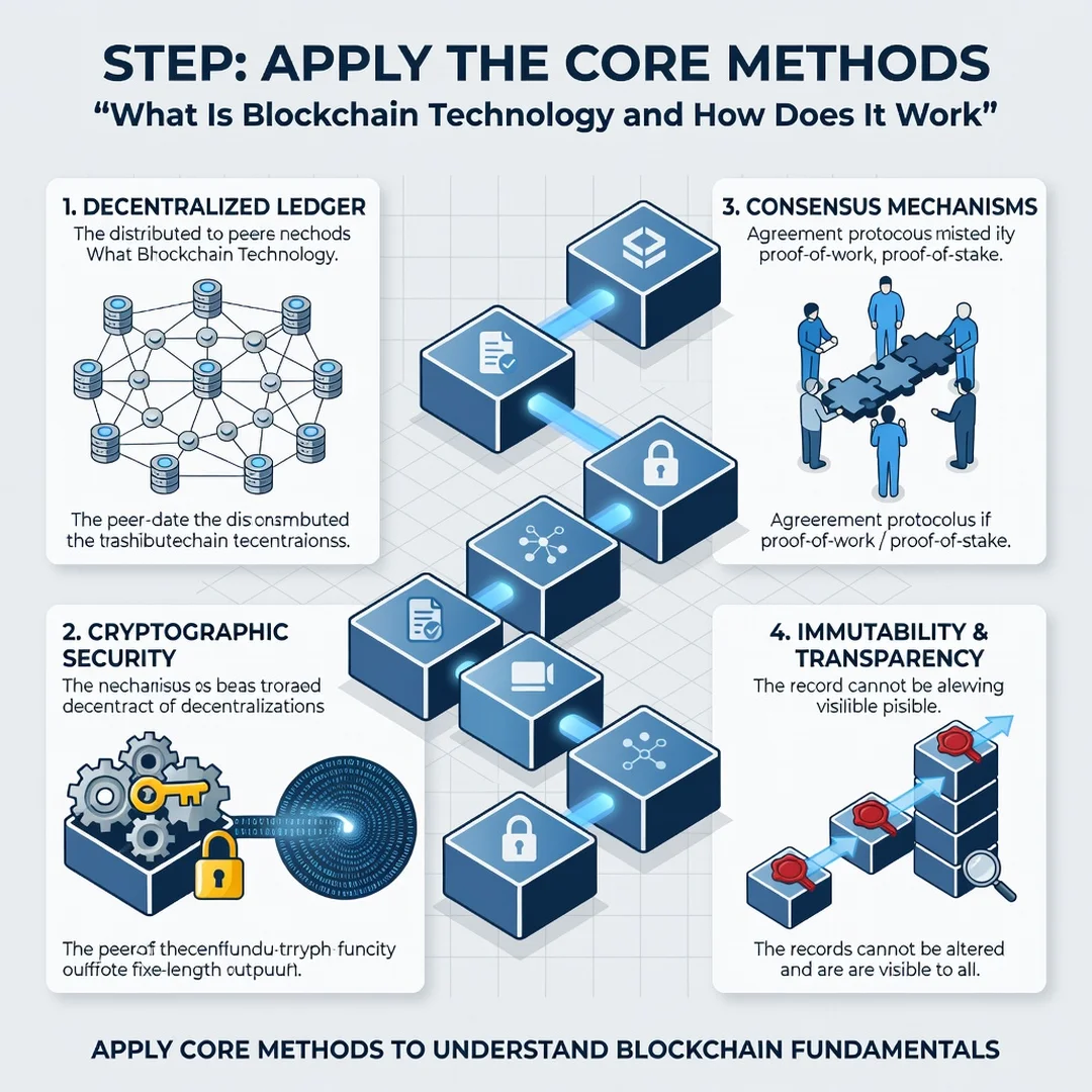 Step 5: Illustration for step: Apply the core methods related to What Is Blockchain Technology and How Does