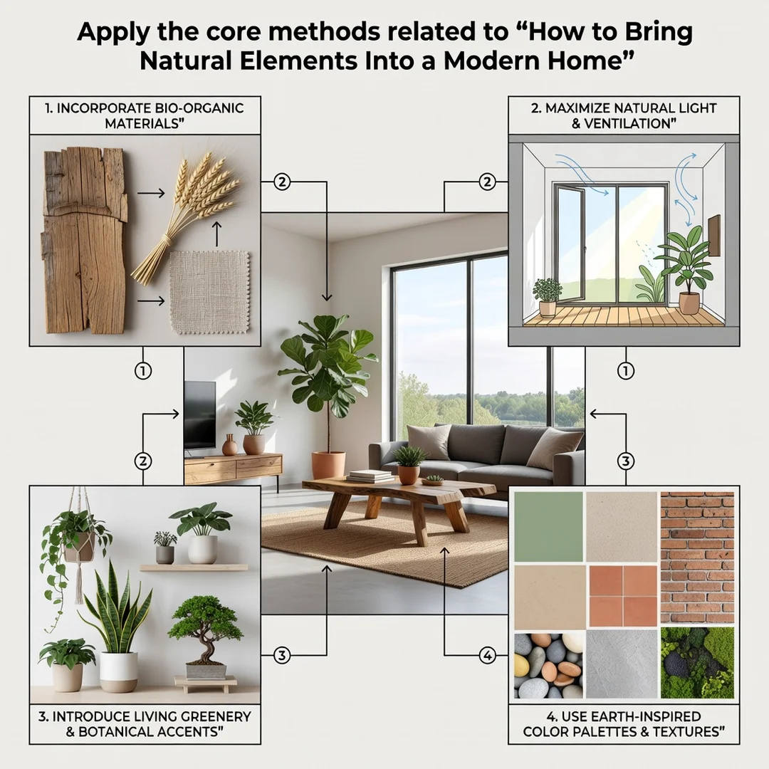 Step 5: Illustration for step: Apply the core methods related to How to Bring Natural Elements Into a Modern