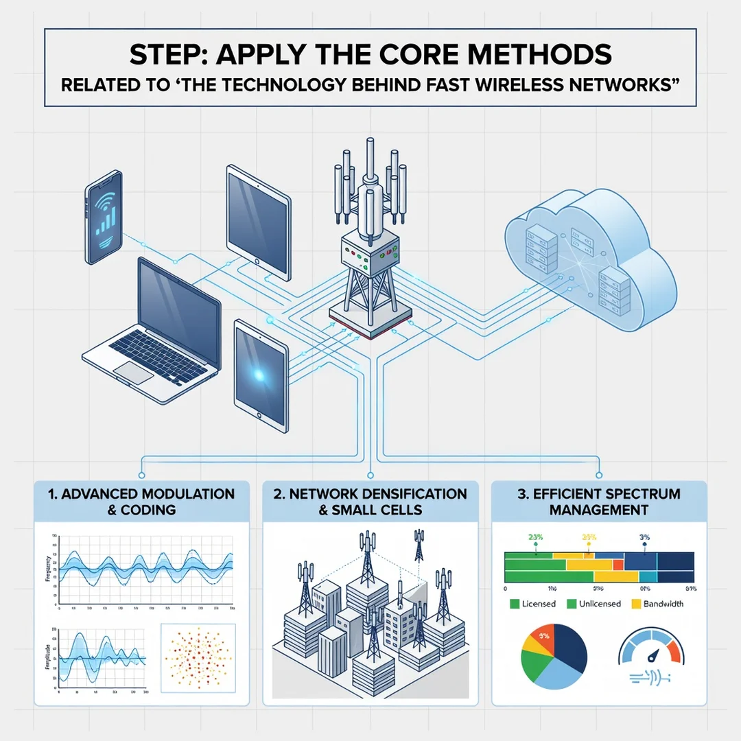 Step 5: Illustration for step: Apply the core methods related to The Technology Behind Fast Wireless Network